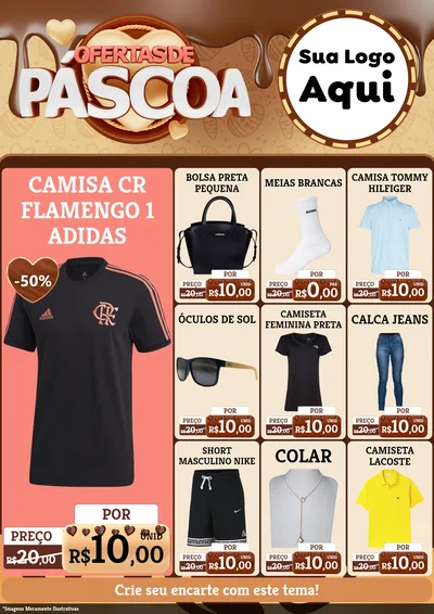 Modelo de Encarte para Encarte A4 Vertical com o tema Ofertas de Páscoa para Roupas e acessórios