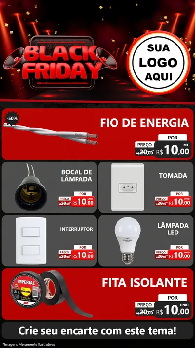 Modelo de TV para TV Vertical com o tema Black Friday para Materiais Elétricos