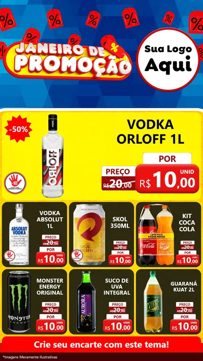 Modelo de Rede Social para Stories com o tema Janeiro de Promoção para Distribuidora de bebidas