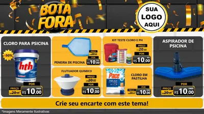Modelo de TV para TV Horizontal com o tema Bota Fora para Produtos para Piscina