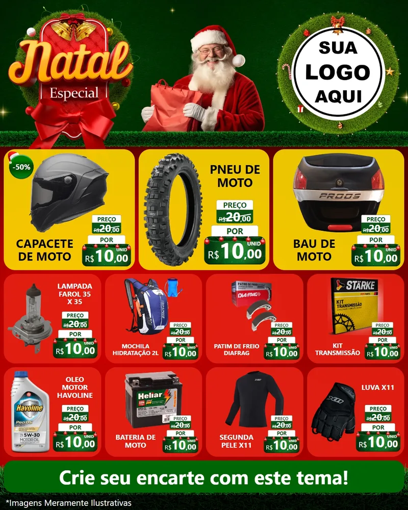 Modelo de Rede Social para Feed Instagram com o tema Natal Especial para Moto peças