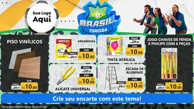 Modelo de TV para TV Horizontal com o tema Brasil Torcida - Copa para Material para Construção