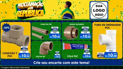 Modelo de TV para TV Horizontal com o tema Proclamação da República para Tubos e conexões