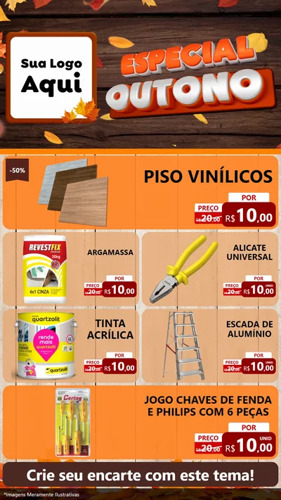 Modelo de TV para TV Vertical com o tema Especial Outono para Material para Construção