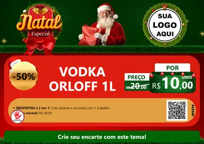 Modelo de Cartaz para Cartaz A4 Horizontal com o tema Natal Especial para Distribuidora de bebidas