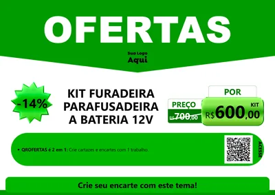 Modelo de Cartaz para Cartaz A4 Horizontal com o tema Ofertas Verde Cartaz para Maquinas e Ferramentas
