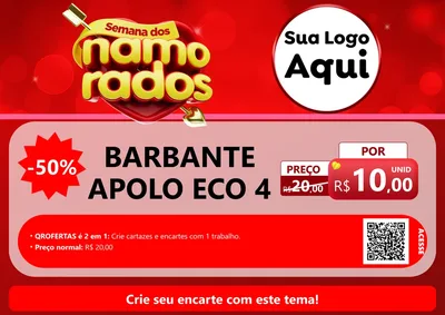 Modelo de Cartaz para Cartaz A4 Horizontal com o tema Semana dos namorados para Armarinho e Aviamentos