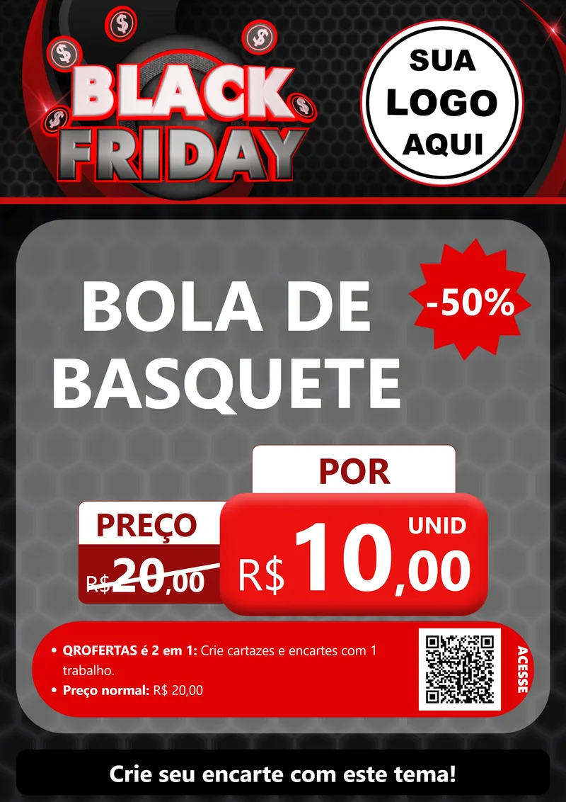 Modelo de Cartaz para Cartaz A4 Vertical com o tema Black Friday para Artigos Esportivos