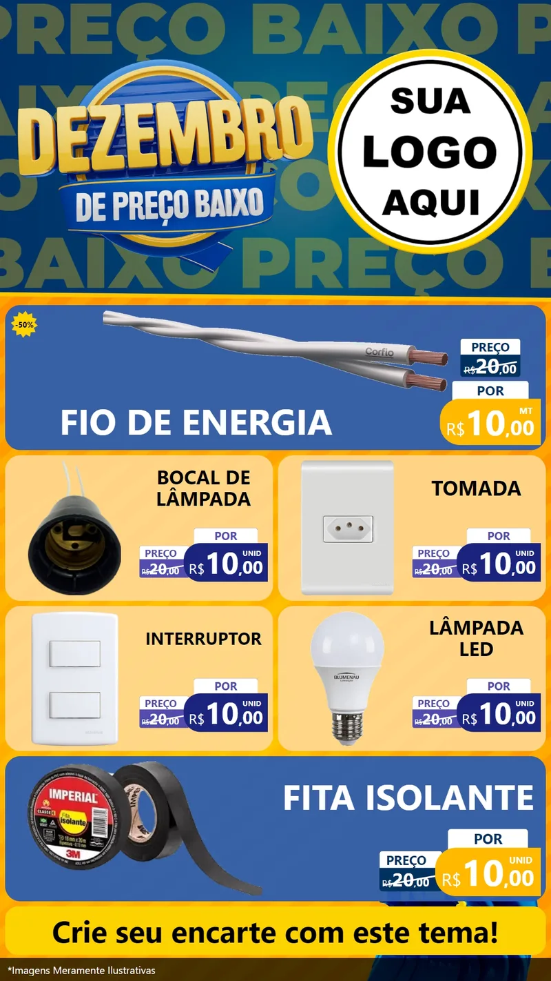 Modelo de TV para TV Vertical com o tema Dezembro de Preço Baixo para Materiais Elétricos