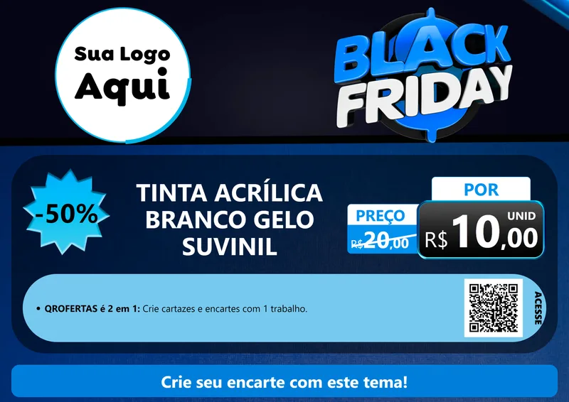 Modelo de Cartaz para Cartaz A4 Horizontal com o tema Black Friday para Tintas e Ferramentas