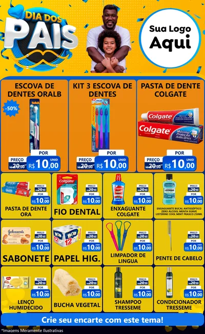 Modelo de Encarte para Encarte Grande com o tema Dia dos Pais para Higiene Pessoal