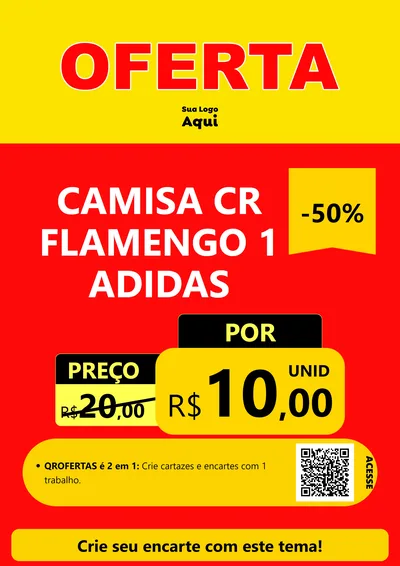 Modelo de Cartaz para Cartaz A4 Vertical com o tema OFERTA - Vermelho Cartaz para Roupas e acessórios