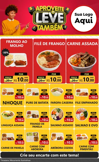 Modelo de Encarte para Encarte Grande com o tema Aproveite e Leve Também para Restaurante