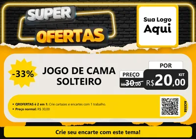 Modelo de Cartaz para Cartaz A4 Horizontal com o tema Super Ofertas para Cama, Mesa e Banho