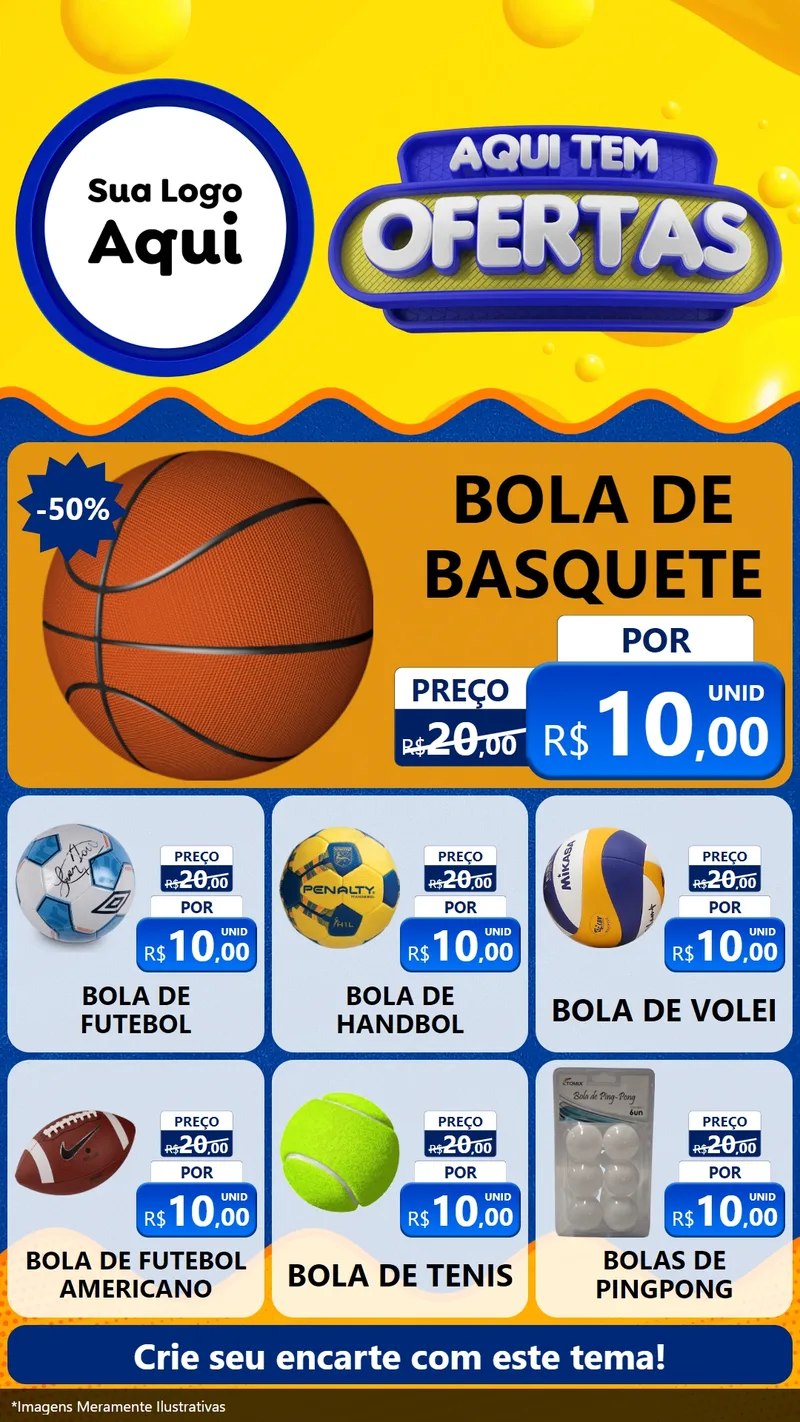 Modelo de Rede Social para Stories com o tema Aqui Tem Ofertas para Artigos Esportivos