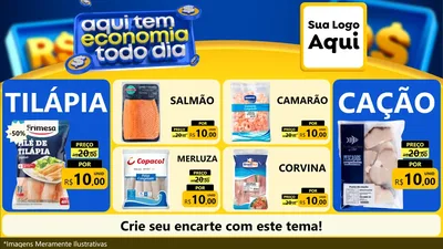 Modelo de TV para TV Horizontal com o tema Aqui Tem Economia Todo Dia para Peixaria