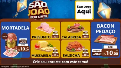 Modelo de TV para TV Horizontal com o tema São João Ofertas Imbatíveis! - Junina para Frios e Laticínios