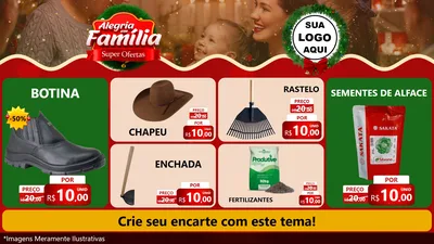 Modelo de TV para TV Horizontal com o tema Alegria Em Família - Super Ofertas para Agropecuária