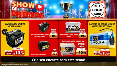 Modelo de TV para TV Horizontal com o tema Show de Prêmios para Baterias Elétricas
