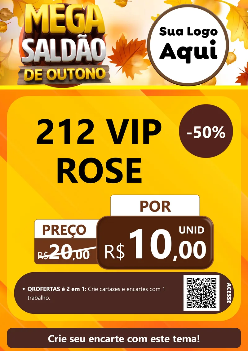 Modelo de Cartaz para Cartaz A4 Vertical com o tema Mega Saldão de Outono para Perfumes