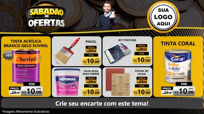 Modelo de TV para TV Horizontal com o tema Sabadão de Ofertas para Tintas e Ferramentas