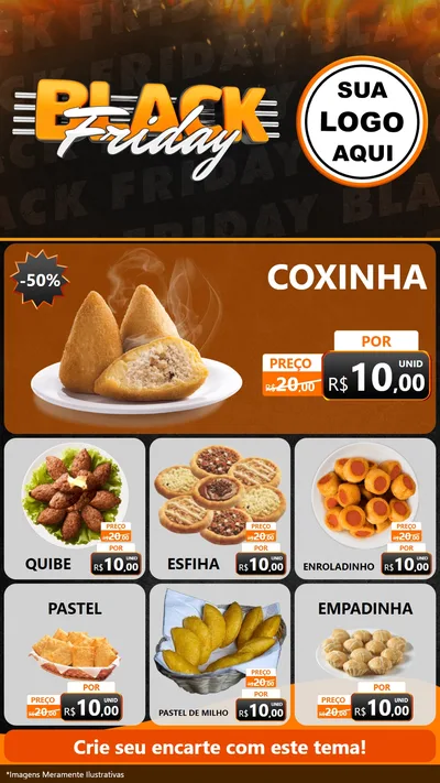Modelo de Rede Social para Stories com o tema Black Friday para Salgadaria