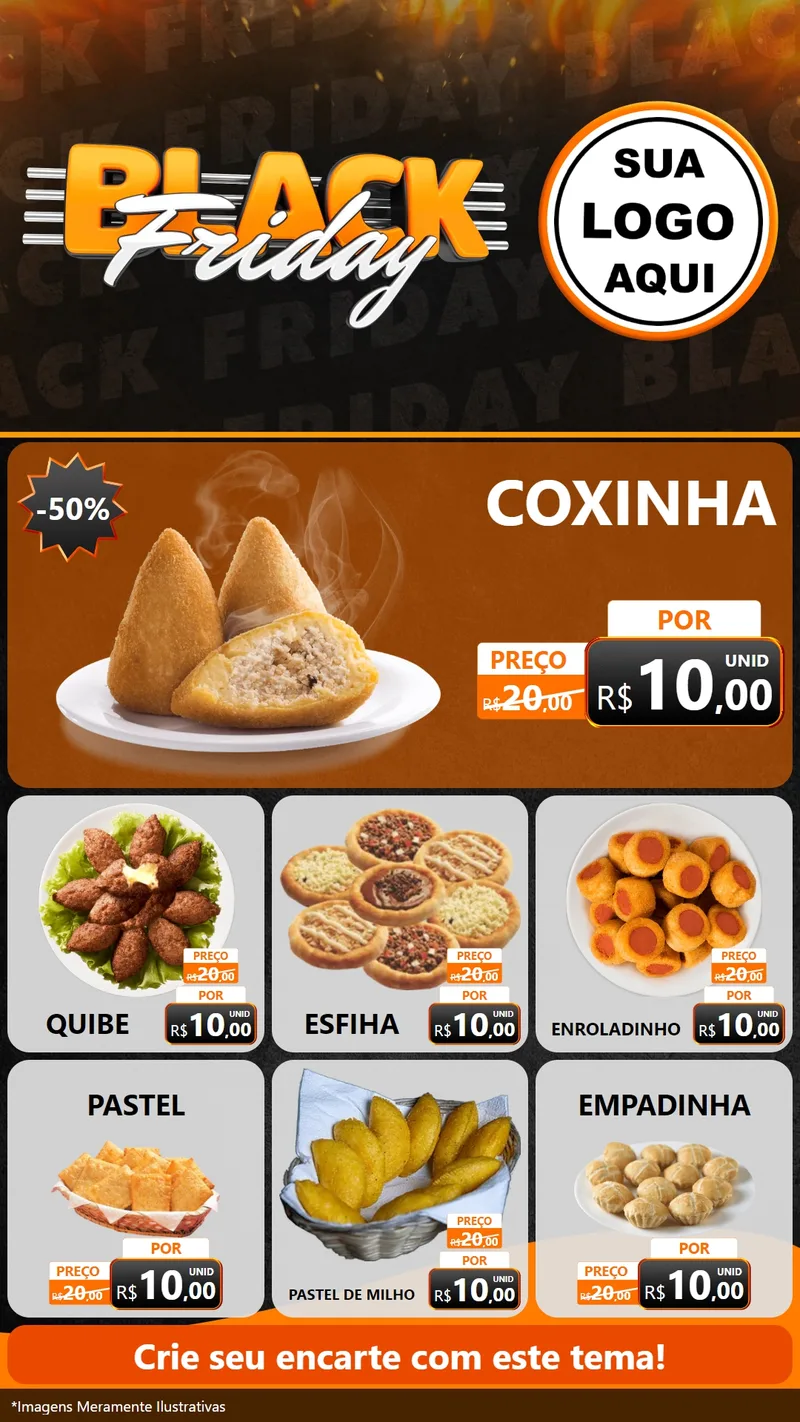 Modelo de Rede Social para Stories com o tema Black Friday para Salgadaria
