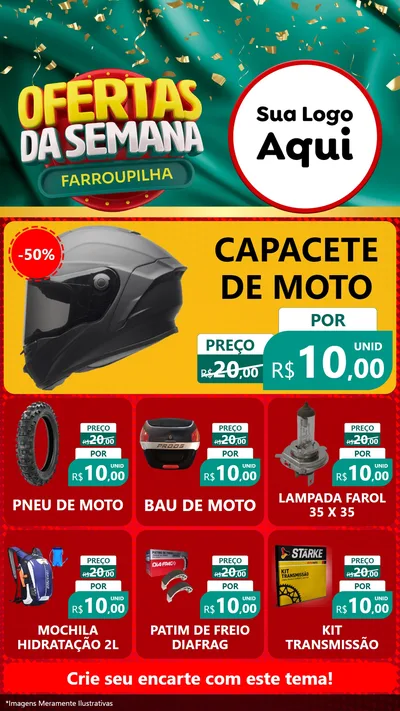 Modelo de Rede Social para Stories com o tema Ofertas da Semana Farroupilha para Moto peças