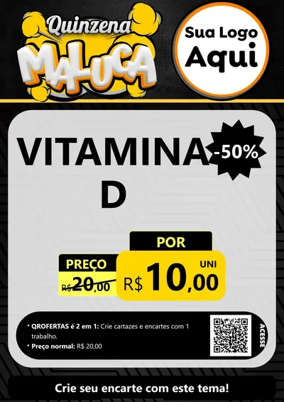 Modelo de Cartaz para Cartaz A4 Vertical com o tema Quinzena Maluca para Farmácia