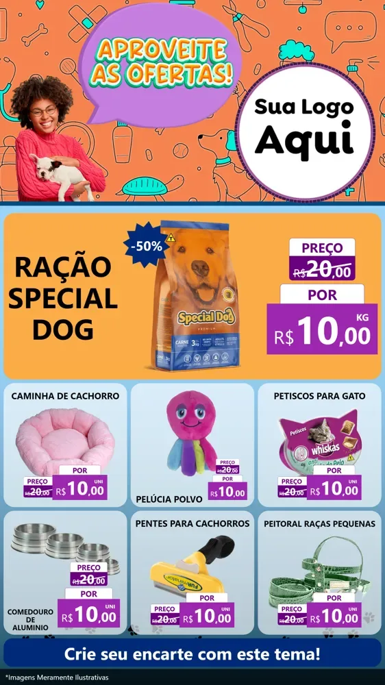 Modelo de Rede Social para Stories com o tema Aproveite As Ofertas - Pet Shop para Pet Shop