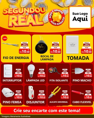Modelo de Rede Social para Feed Instagram com o tema Segundou do Real para Materiais Elétricos