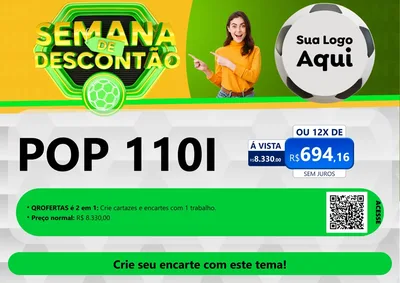 Modelo de Cartaz para Cartaz A4 Horizontal com o tema Semana de Descontão - Copa para Concessionaria de Motos