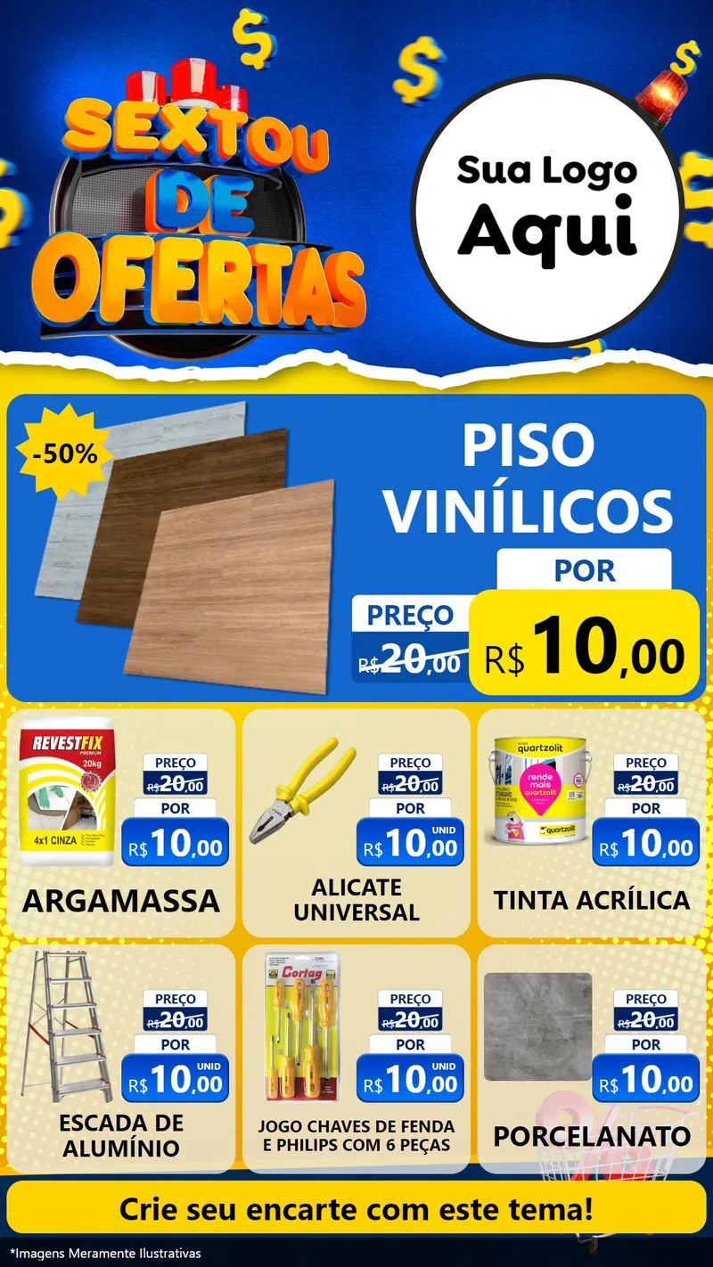 Modelo de Rede Social para Stories com o tema Sextou de Ofertas para Material para Construção