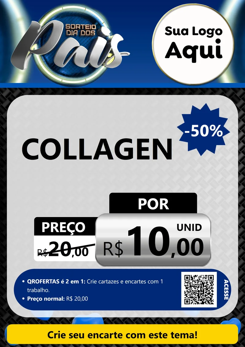 Modelo de Cartaz para Cartaz A4 Vertical com o tema Sorteio Dia Dos Pais para Suplementos alimentares