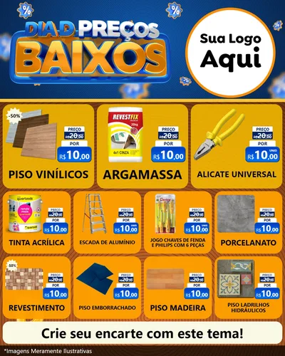 Modelo de Rede Social para Feed Instagram com o tema Dia D Preço Baixo para Material para Construção