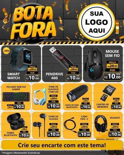 Modelo de Rede Social para Feed Instagram com o tema Bota Fora para Informática