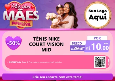 Modelo de Cartaz para Cartaz A4 Horizontal com o tema Mês das Mães Imperdível para Calçados