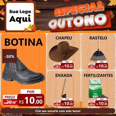 Modelo de Rede Social para Feed Facebook com o tema Especial Outono para Agropecuária