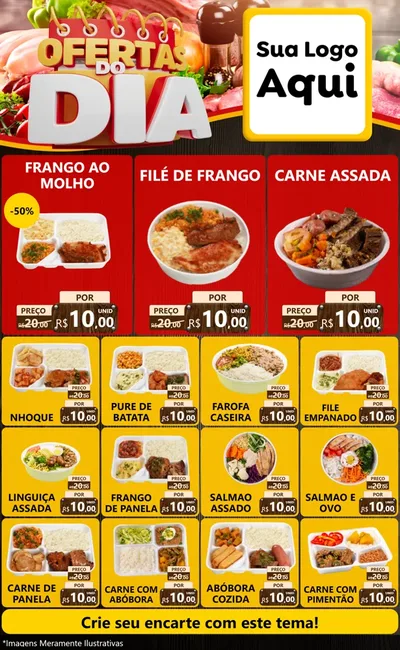 Modelo de Encarte para Encarte Grande com o tema Ofertas do Dia para Restaurante