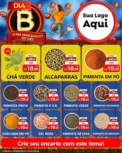 Modelo de Rede Social para Feed Instagram com o tema Dia B - O Dia Mais Barato Do Mês para Produtos Naturais