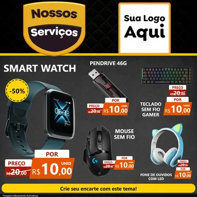 Modelo de Rede Social para Feed Facebook com o tema Nossos Serviços para Informática