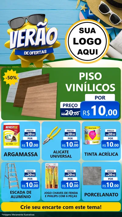 Modelo de Rede Social para Stories com o tema Verão de Ofertas para Material para Construção