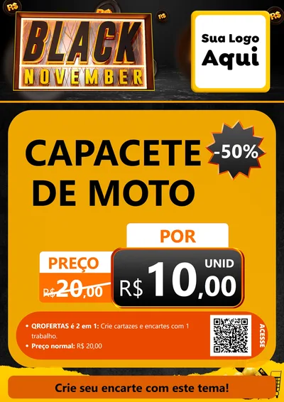 Modelo de Cartaz para Cartaz A4 Vertical com o tema Black November para Moto peças