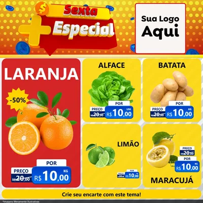 Modelo de Rede Social para Feed Facebook com o tema Sexta Mais Especial para Hortifrúti