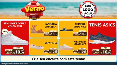 Modelo de TV para TV Horizontal com o tema Verão Imbatível para Calçados