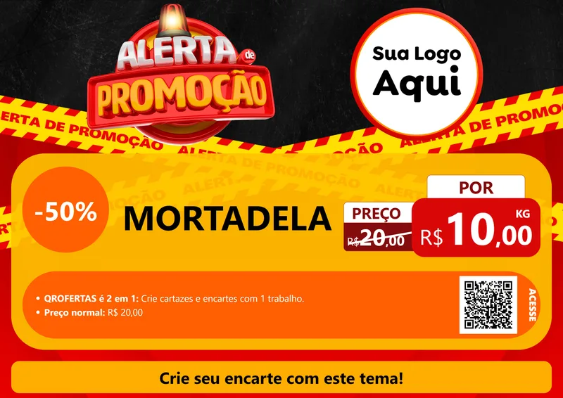 Modelo de Cartaz para Cartaz A4 Horizontal com o tema Alerta de Promoção para Frios e Laticínios