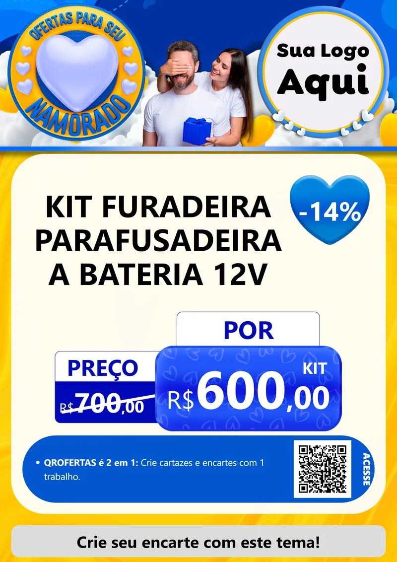 Modelo de Cartaz para Cartaz A4 Vertical com o tema Ofertas Para Seu Namorado para Maquinas e Ferramentas