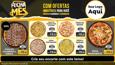 Modelo de TV para TV Horizontal com o tema Fecha Mês para Pizzaria