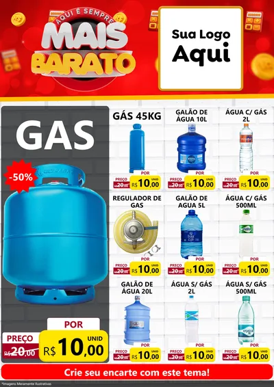 Modelo de Encarte para Encarte A4 Vertical com o tema Mais Barato para Água e gás