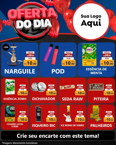 Modelo de Rede Social para Feed Instagram com o tema Oferta do Dia para Tabacaria